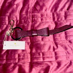 Kate Spade Vintage Deep Purple Leather Keychain/Fob. WORU0253